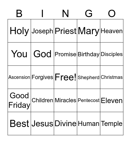 Reconciliation Chapters 3 & 4 Bingo Card