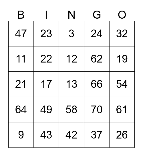 Solid Friends Bingo Card