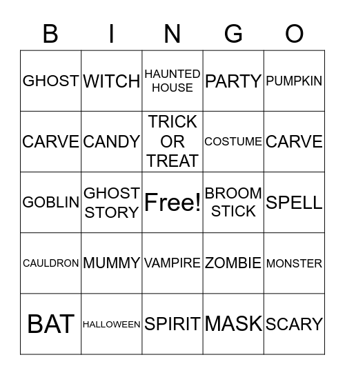 HALLOWEEN BINGO Card