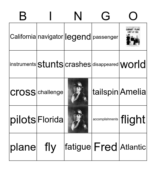 Amelia Earhart: A Legend in Flight Bingo Card