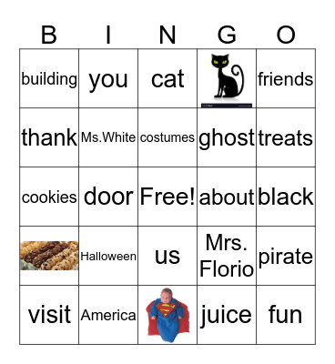 Carlos' First Halloween Bingo Card
