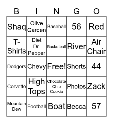 All About Jeff Bingo Card