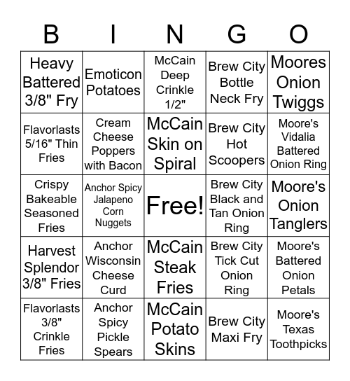 McCain Bingo Card