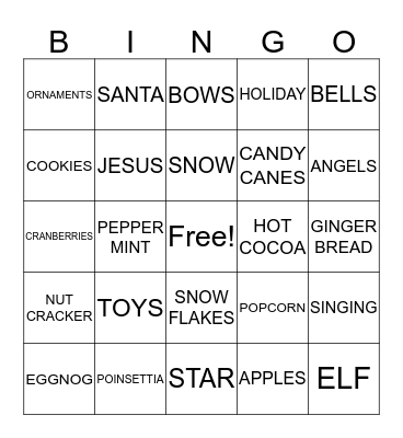 CHRISTMAS BINGO Card