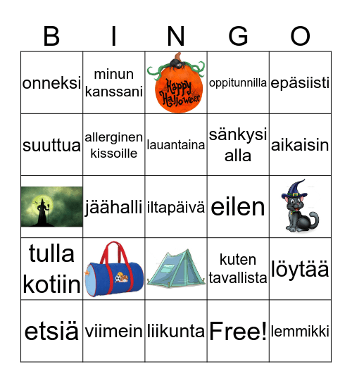 2A with a Halloween twist Bingo Card