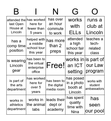 Articulation BINGO.  Find someone who... Bingo Card