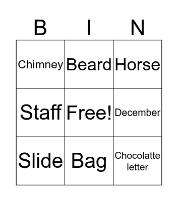 St. Nicholas Bingo Card