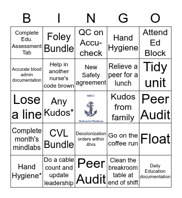 MICU BINGO November 2018 Bingo Card