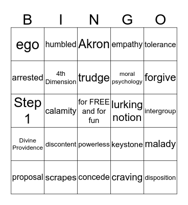 Big Book Bingo Card