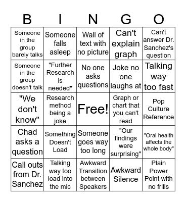 Research Bingo Card