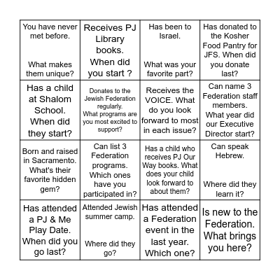 Find someone who... Bingo Card