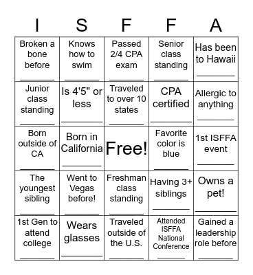 Mentor & Mentee Mixer BINGO Card