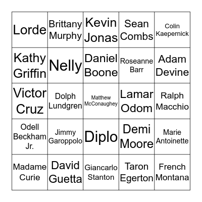 November Birthdays: Part 1 Bingo Card