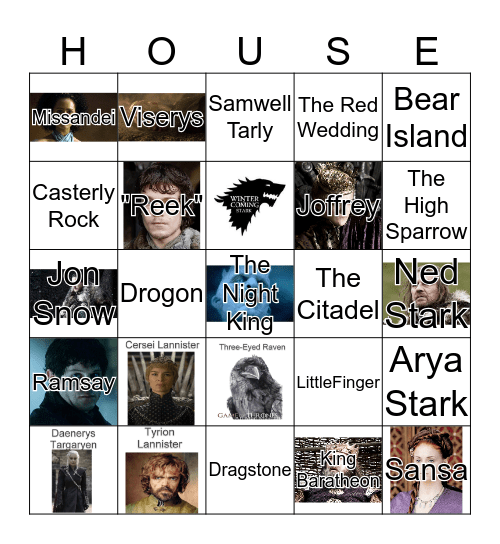 IRON BANK OF BRAAVOS BINGO Card