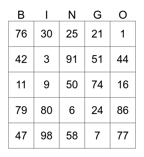 AIRxPORTE's Bingo Angka Bingo Card