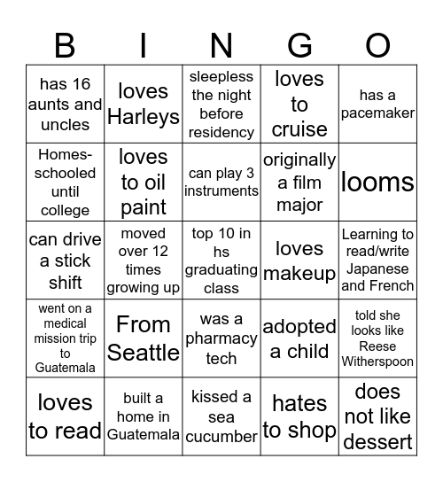 BINGO Card