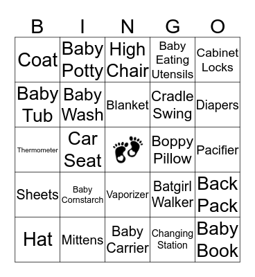 Baby Felicity Bingo Card