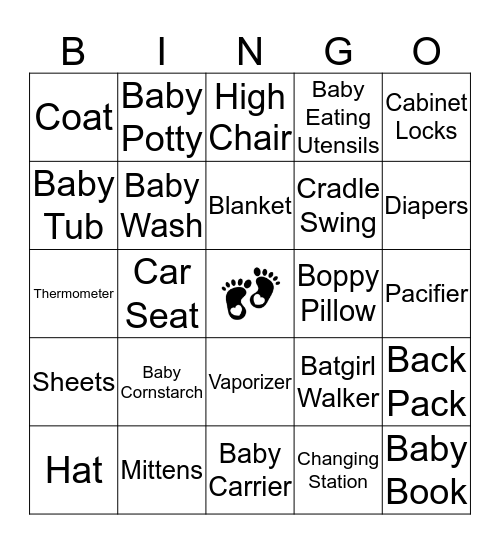 Baby Felicity Bingo Card