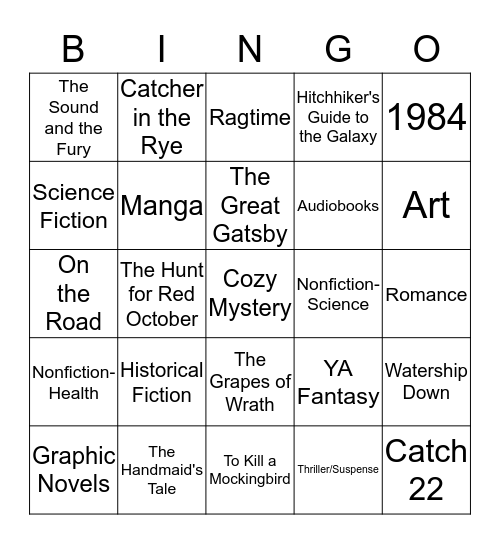 WHAT HAVE YOU/DO YOU READ? Bingo Card