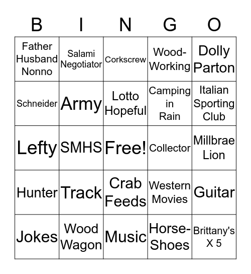 Fun Facts about Rich Bingo Card
