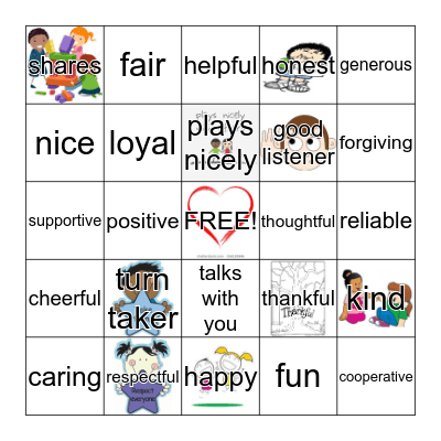 FRIENDSHIP Bingo Card