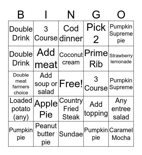 Saturday night bingoooooooo Bingo Card