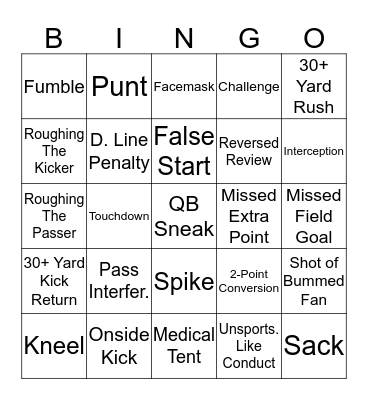 Supreme Amazing Awesome Football BINGO! Bingo Card