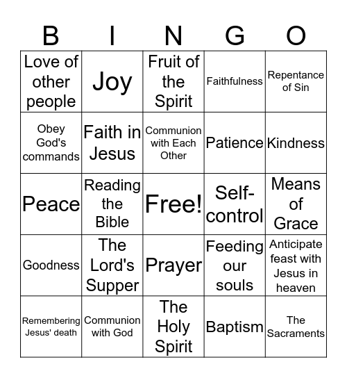 Means of Grace II Bingo Card