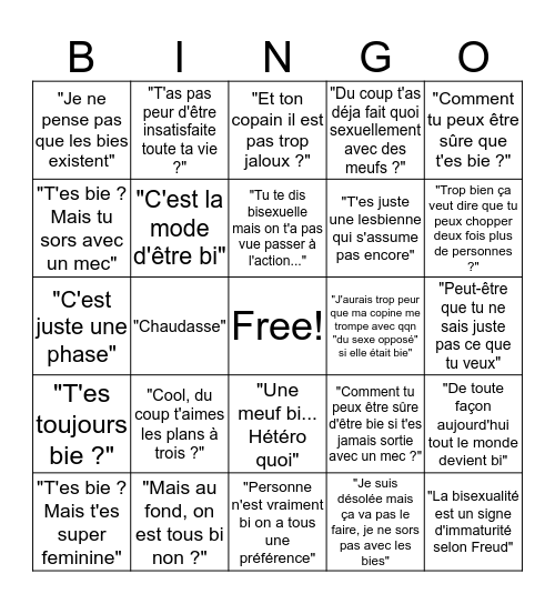 Le Bi-ngo Bingo Card