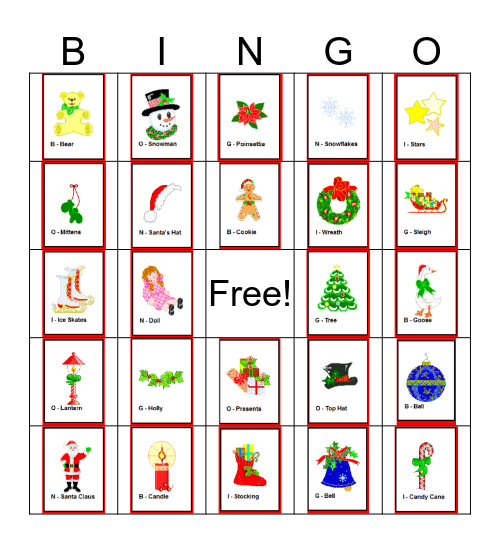 CHRISTMAS GAME BOARD Bingo Card