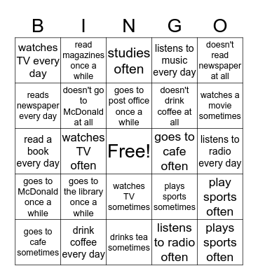 Find Someone Who : Bingo Card