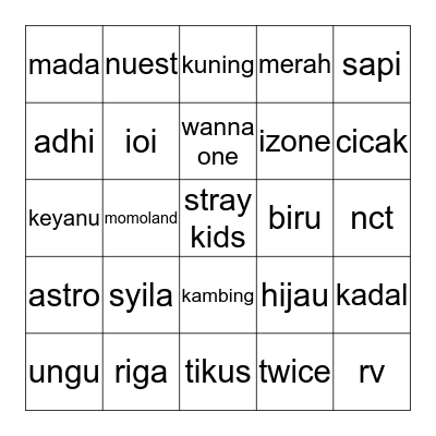 asyila's Bingo Card