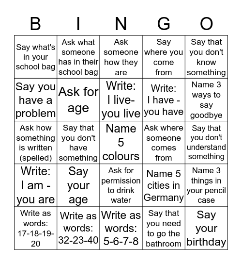 Year 6 - Revision Bingo - 2018/19 Bingo Card