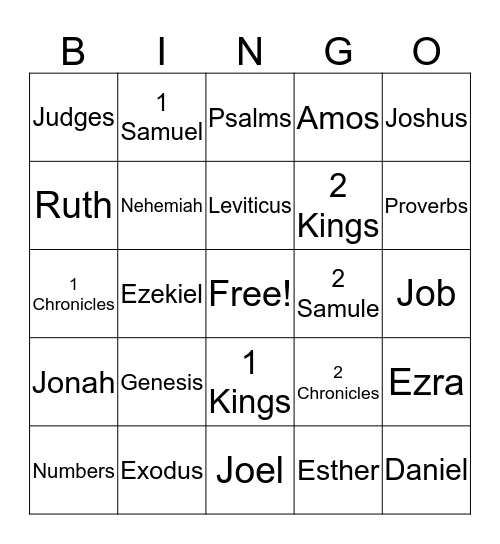The Old Testament Bingo Card