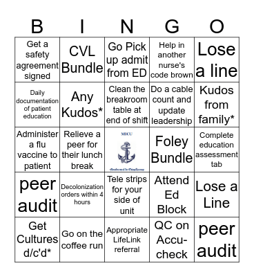 MICU BINGO November 2018 Bingo Card