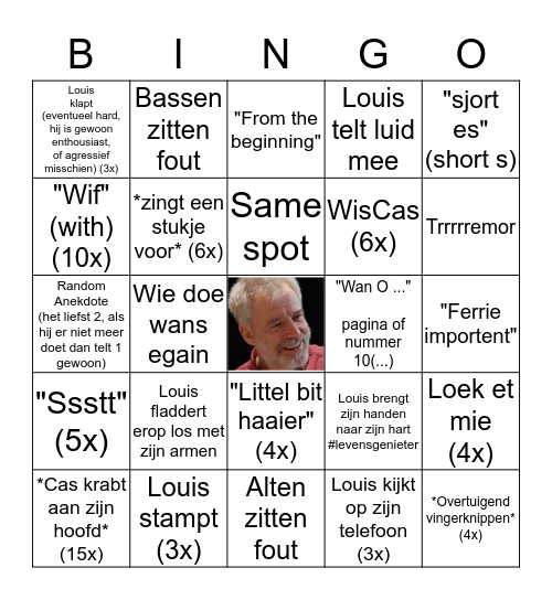 Bingo met Louis 2.0 Bingo Card