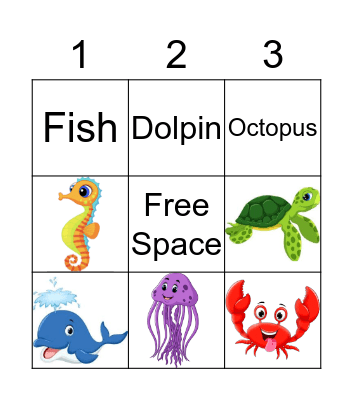 Ocean Animal Bingo Card