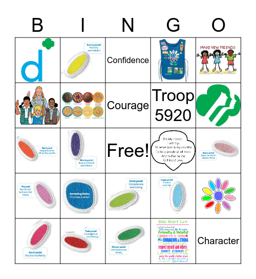 Daisy Bingo Card