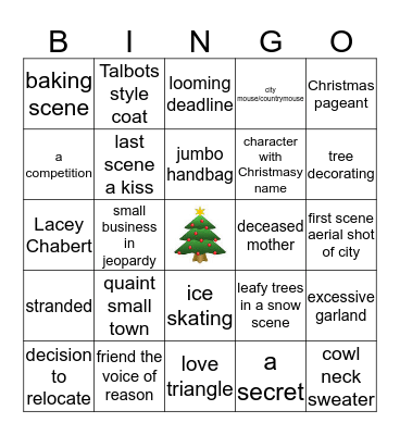 Hallmark Christmas Movie Bingo Card