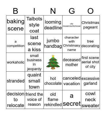 Hallmark Christmas Movie Bingo Card