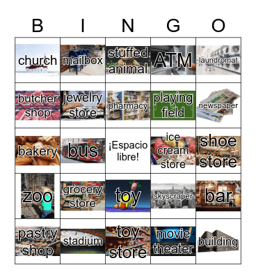 En la ciudad Bingo Card