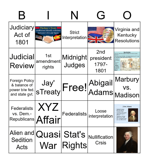 JOHN ADAMS Bingo Card