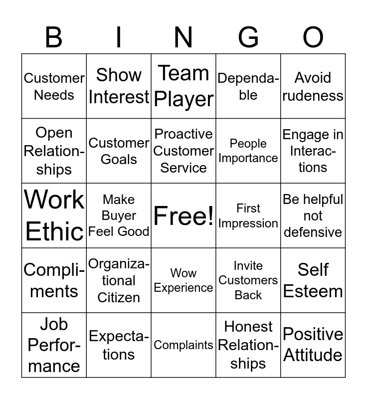 Getting Along with Others in the Workplace Bingo Card