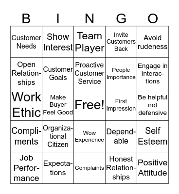 Getting Along with Others in the Workplace Bingo Card