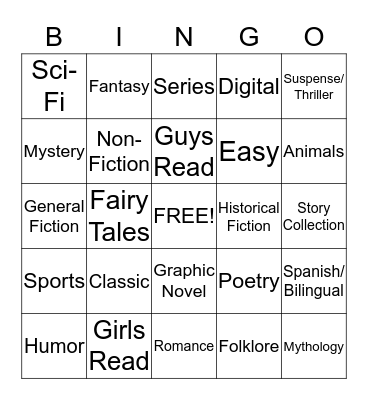 Genre Bingo Card