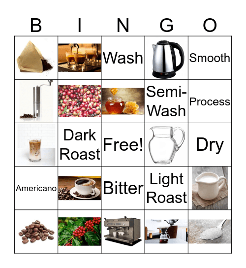 Coffee Bingo Card