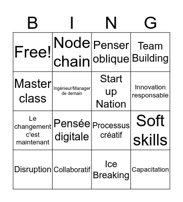 Semaine Creativité : Le Bingo! Bingo Card