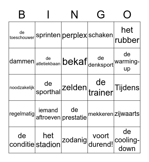 taal groep 6  Bingo Card