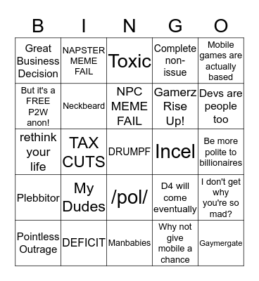 SJW SHILL BINGO Card