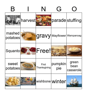 Thanksgiving Bingo Card